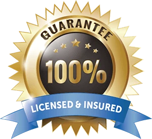 100% Guarantee — Licensed and Insured badge