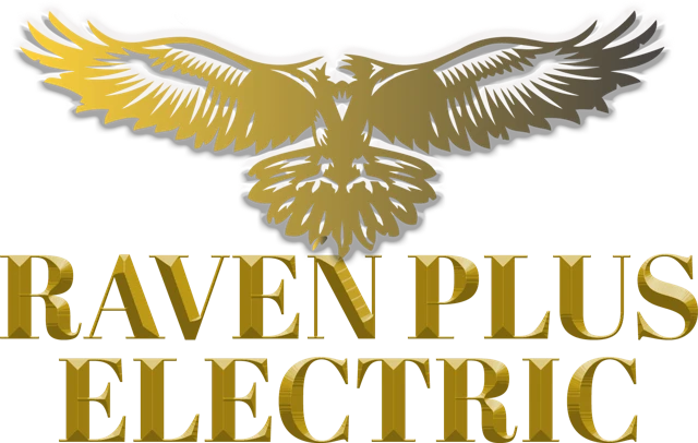 Raven Plus Electric logo — a gold eagle with spread wings